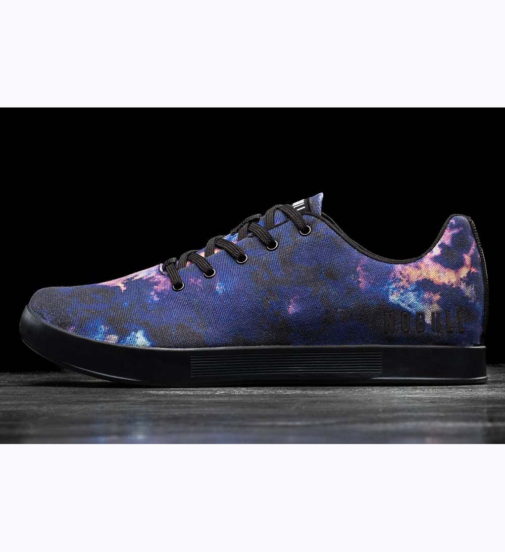 Men NOBULL MIDNIGHT TIE-DYE CANVAS Running Shoes Black Blue | XIHSG-3489