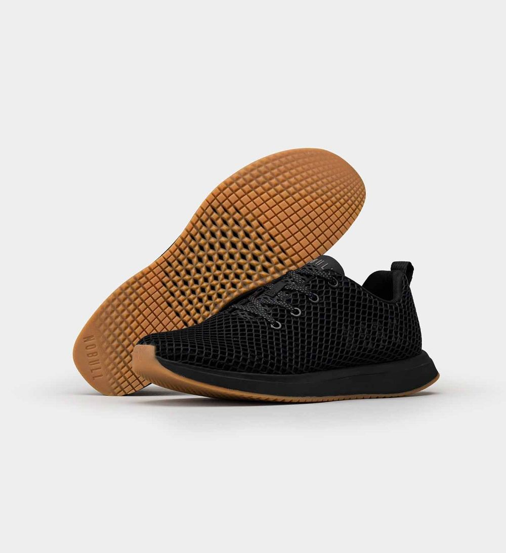 Men NOBULL Mesh Running Shoes Black Gum | MVDEO-4690