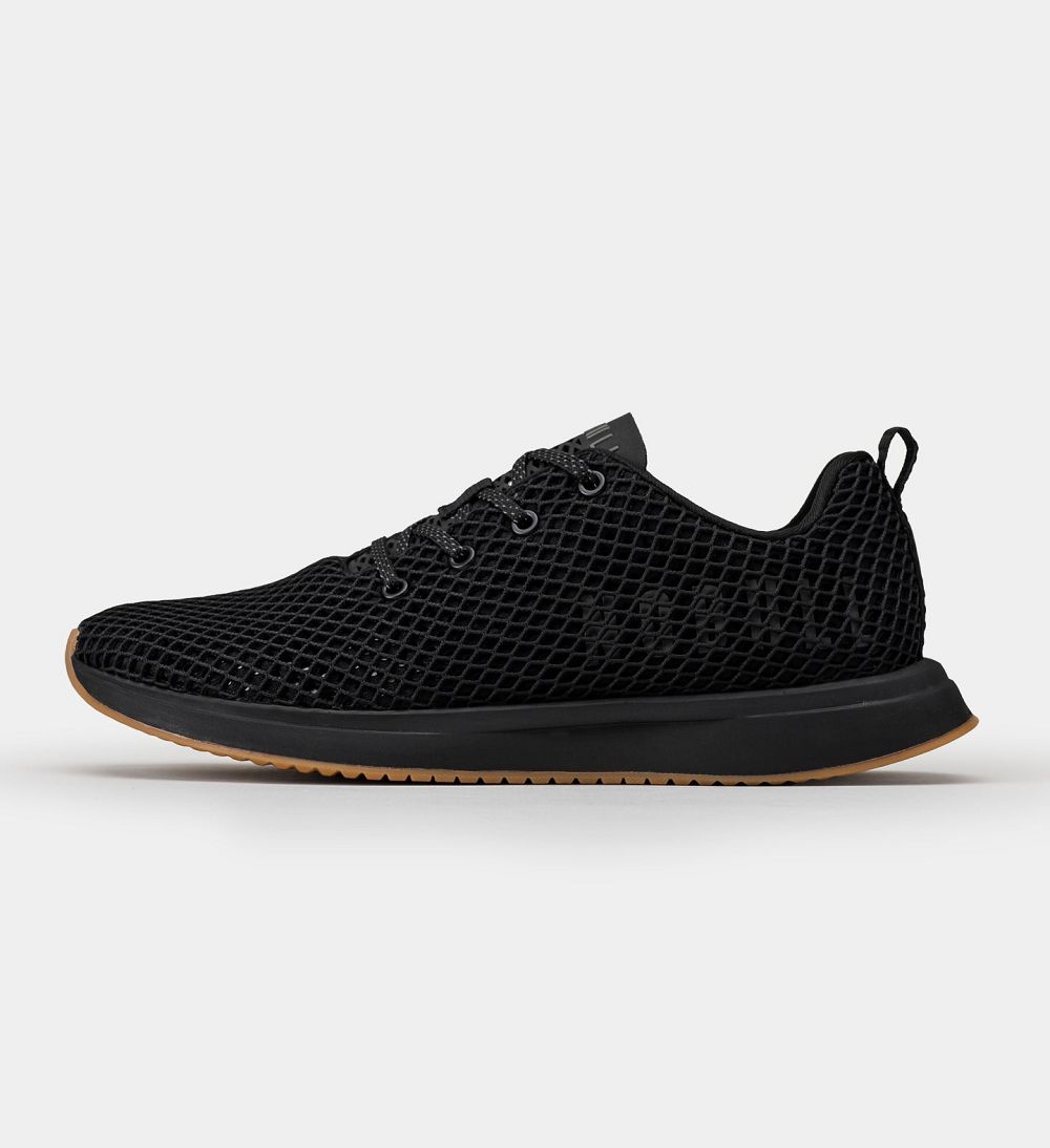 Men NOBULL Mesh Running Shoes Black Gum | MVDEO-4690