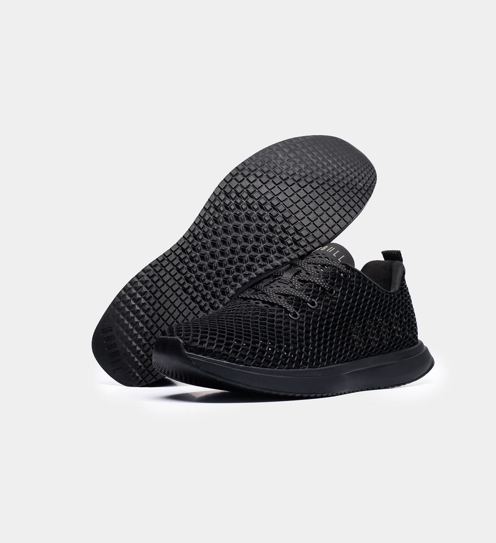 Men NOBULL Mesh Running Shoes Black | QXELK-4290