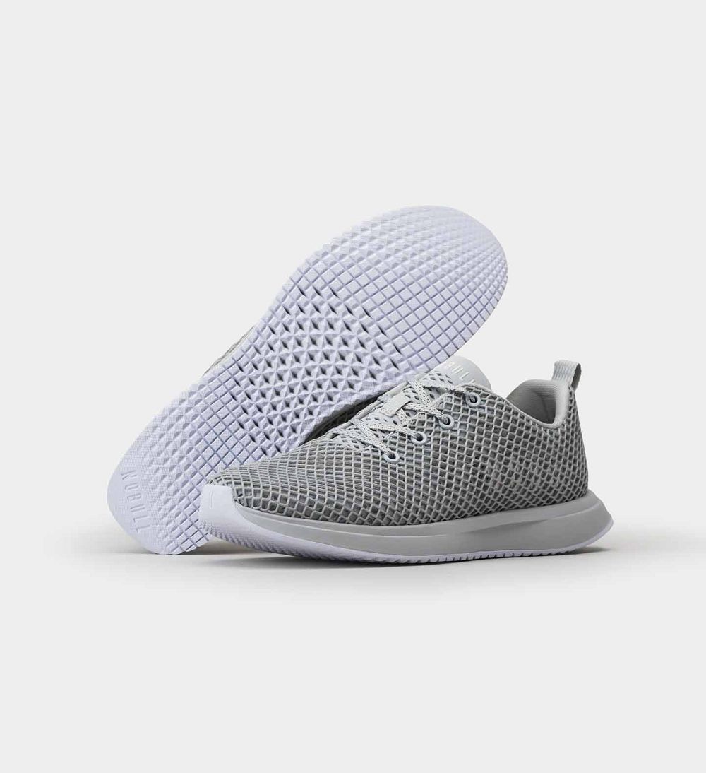 Men NOBULL Mesh Running Shoes Pink Grey | MLYKP-0521