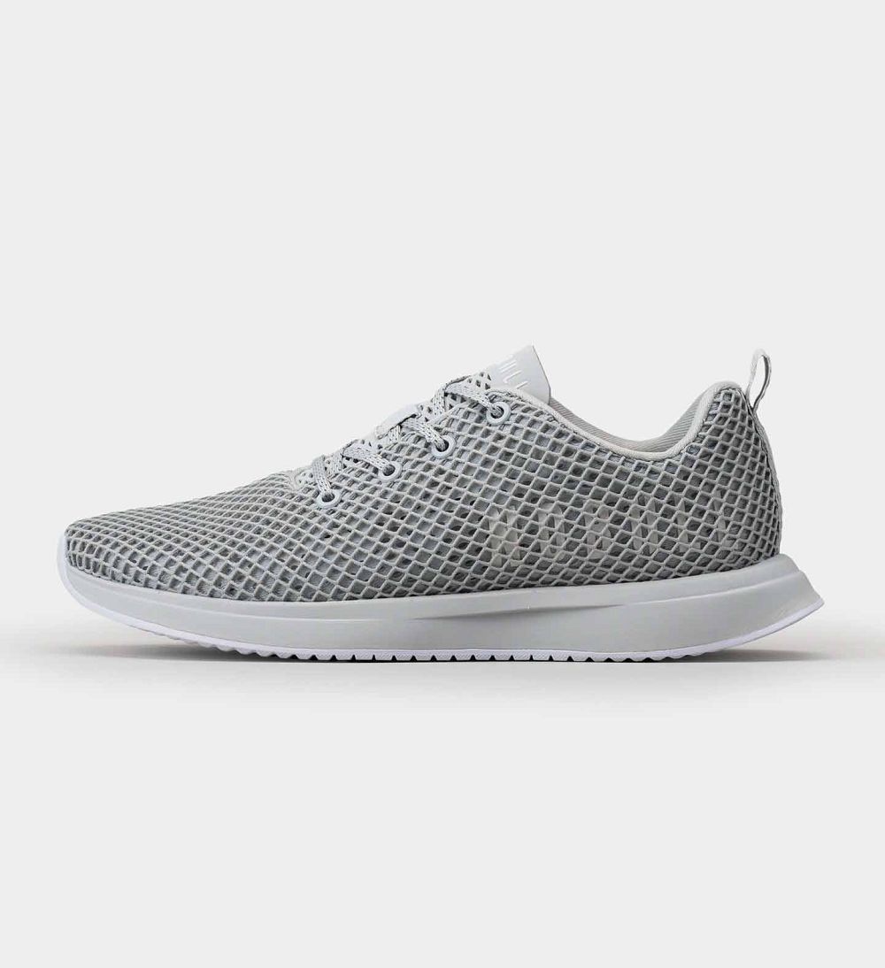 Men NOBULL Mesh Running Shoes Pink Grey | MLYKP-0521