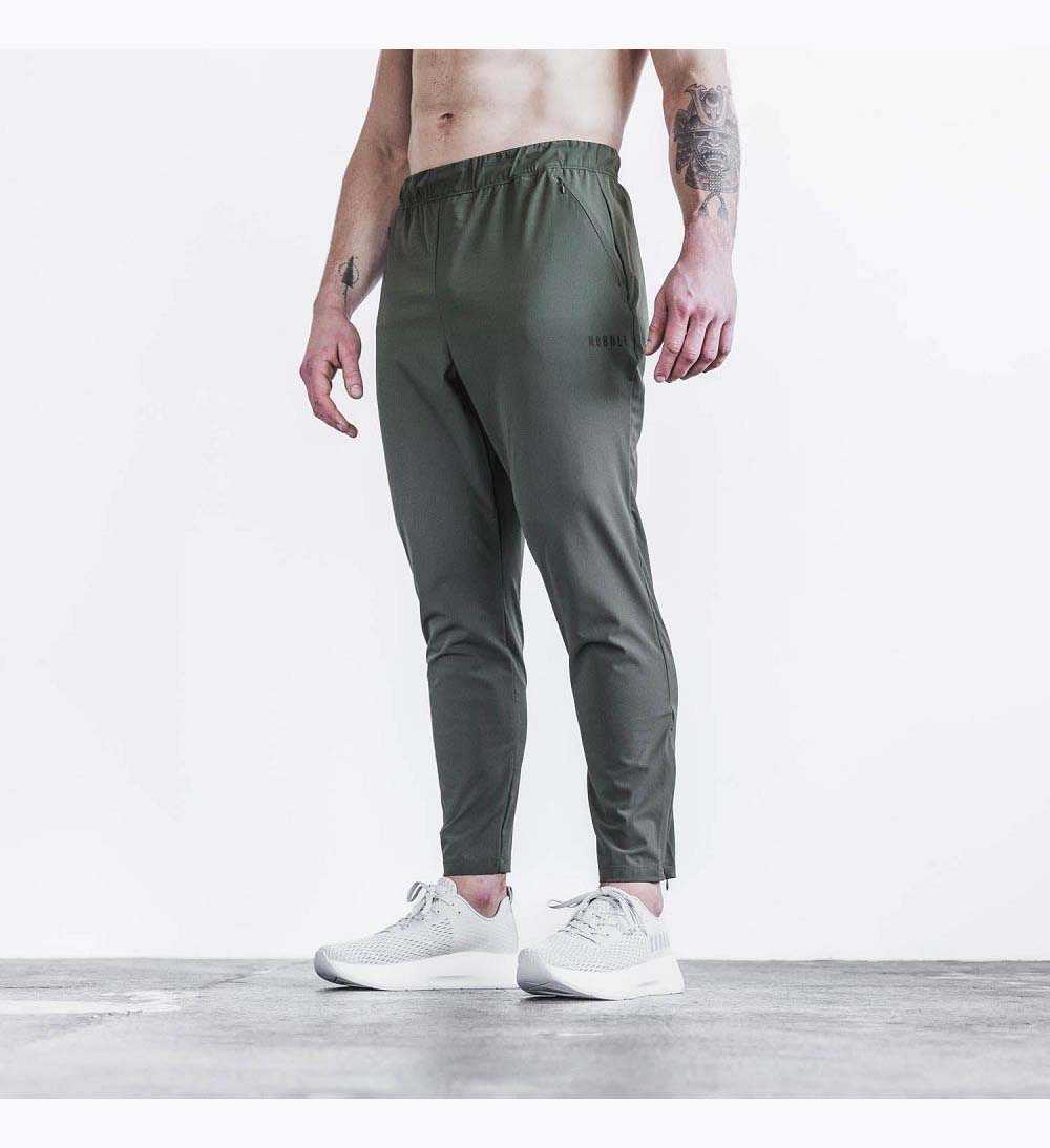 Men NOBULL Micro Ripstop Track Pants Army Green | YVUDW-1807