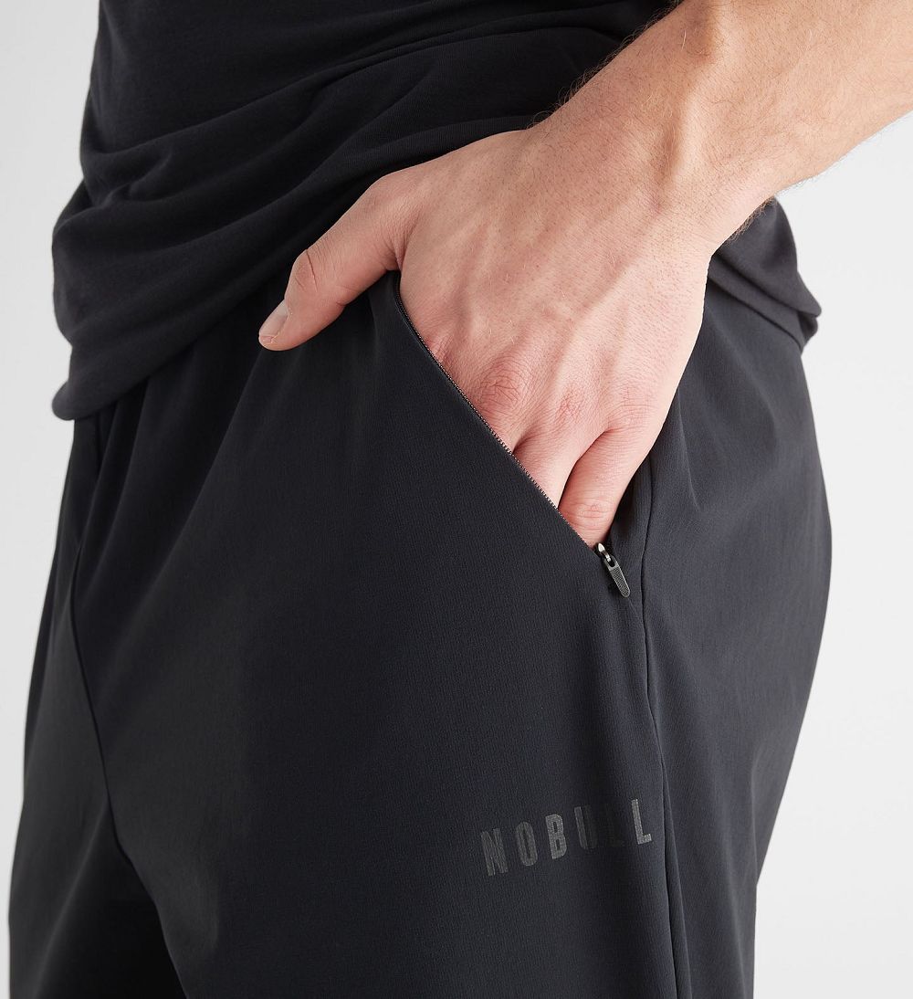 Men NOBULL Micro Ripstop Track Pants Black | IFACE-1375