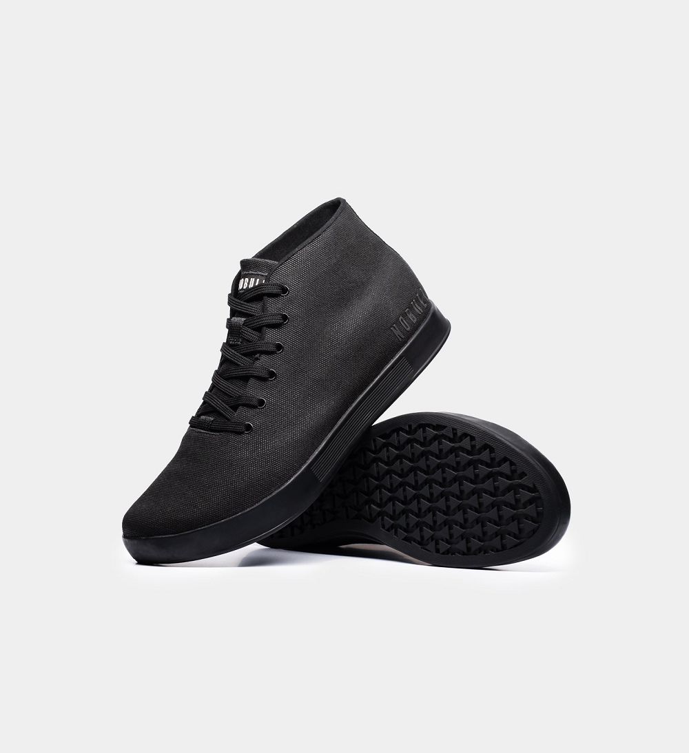 Men NOBULL Mid Canvas Training Shoes Black | BJYRM-7830