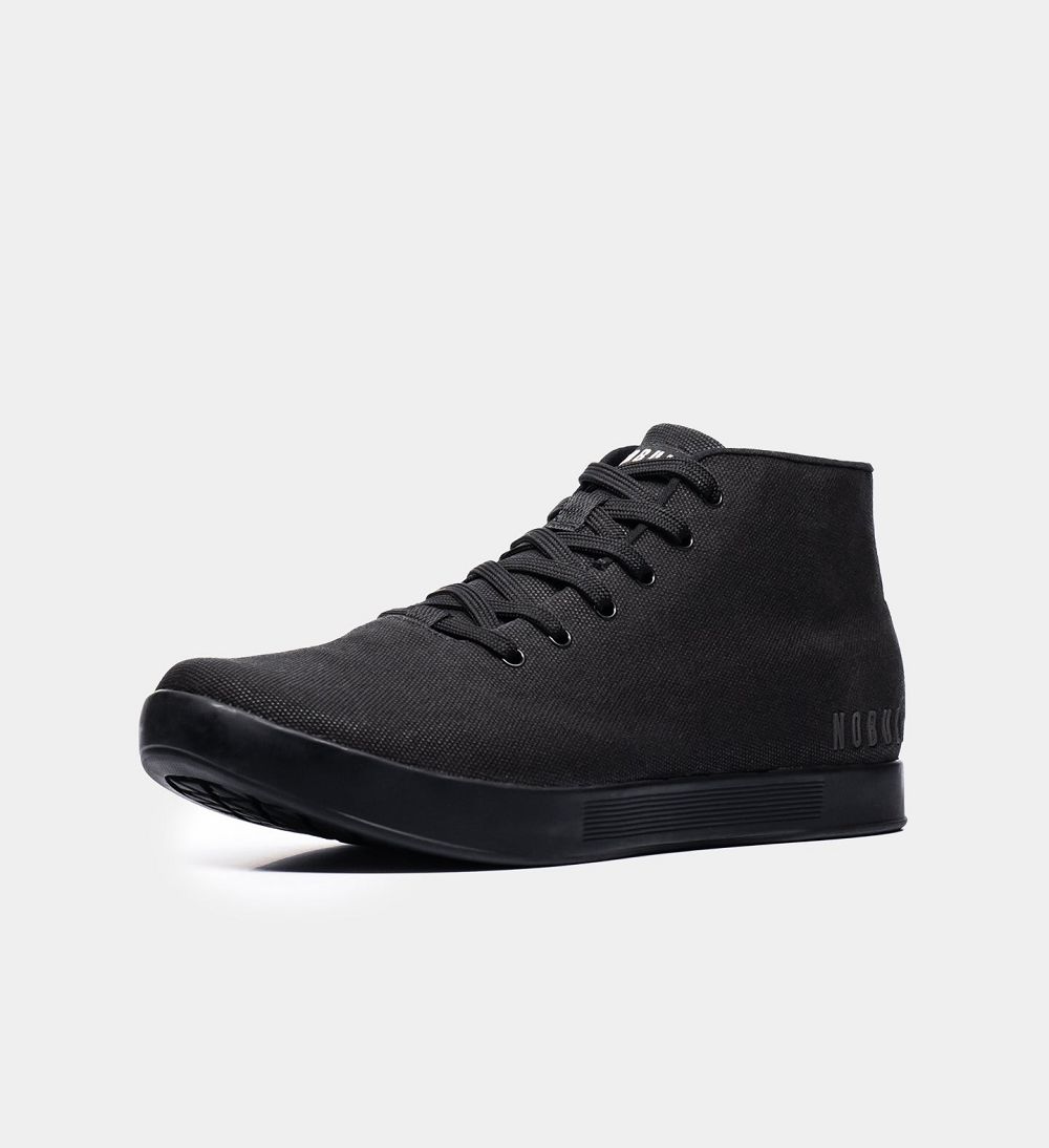 Men NOBULL Mid Canvas Training Shoes Black | BJYRM-7830