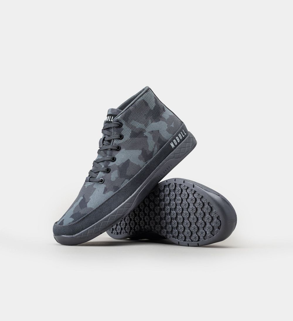 Men NOBULL Mid Canvas Training Shoes Dark Camo | NOWPK-7081