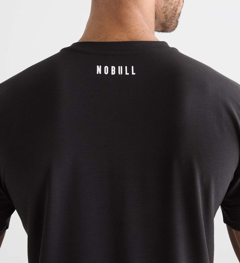 Men NOBULL NFL Combine Shield T-Shirt Black | FMSNY-0781