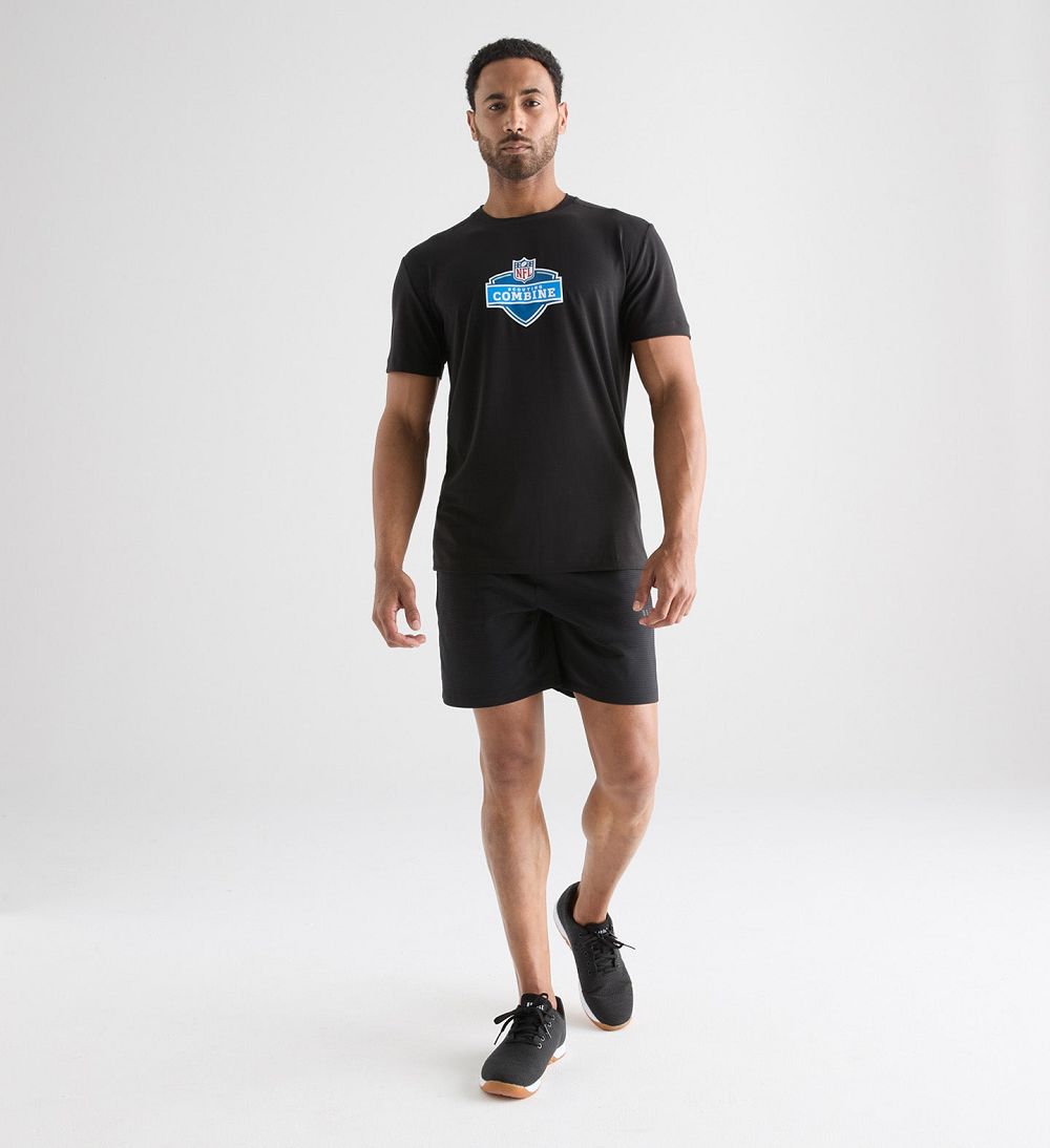 Men NOBULL NFL Combine Shield T-Shirt Black | FMSNY-0781