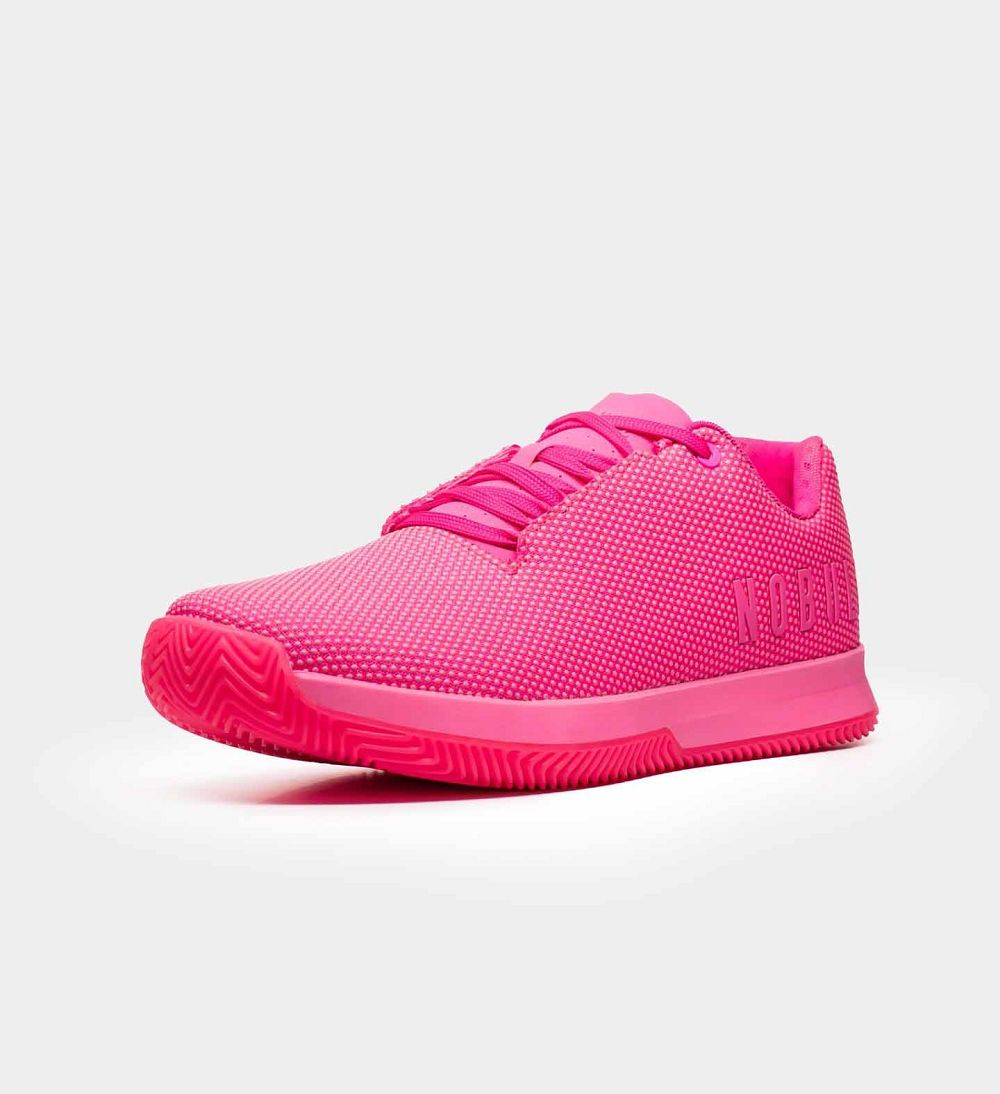 Men NOBULL Neon Court Training Shoes Neon Pink | MAWBQ-2085