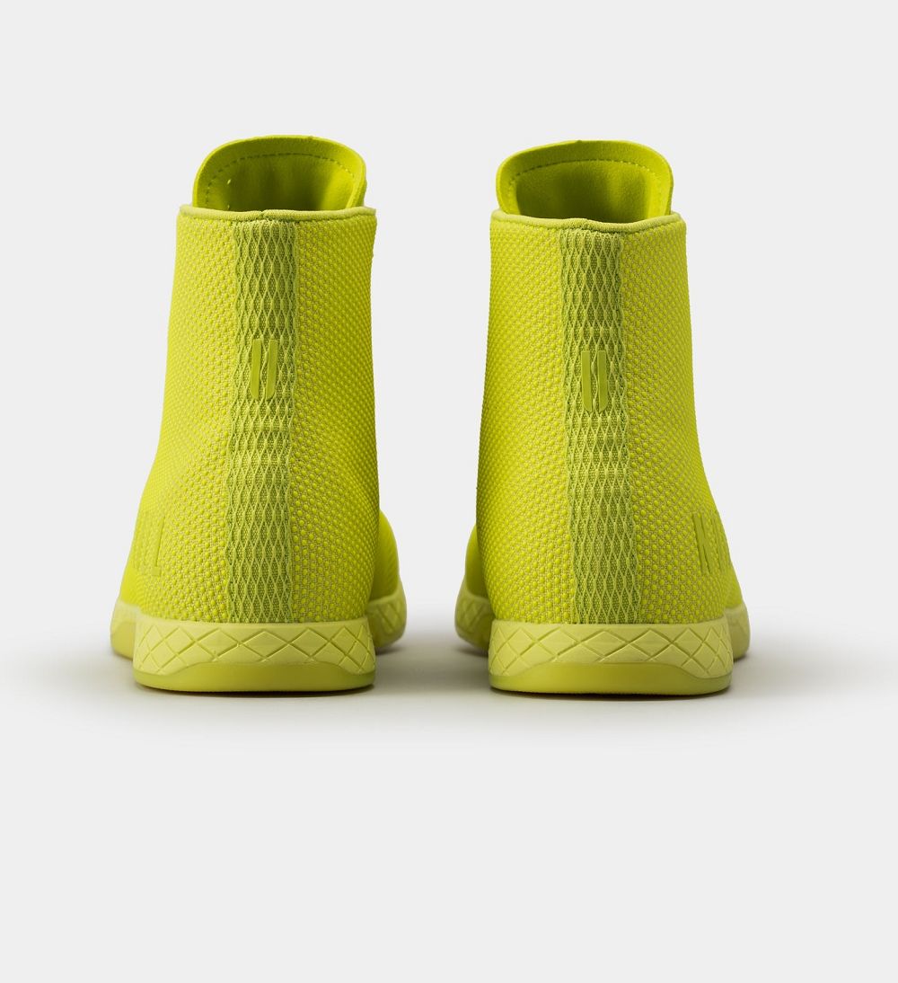 Men NOBULL Neon High-Top OUTWORK Training Shoes Neon Lime | PDXIG-0742