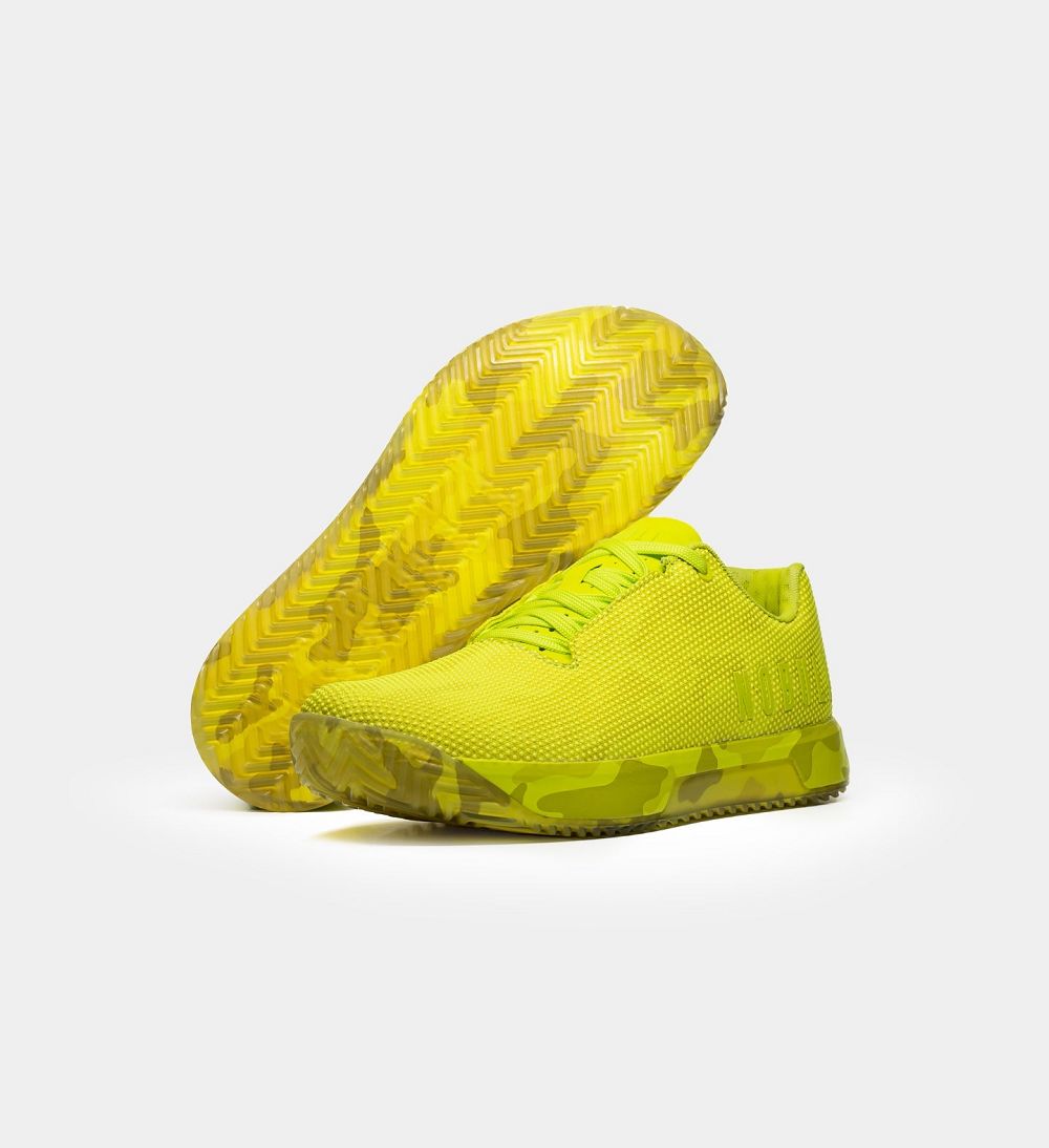 Men NOBULL Neon IMPACT Training Shoes Neon Lime Camo | DZSAE-4708