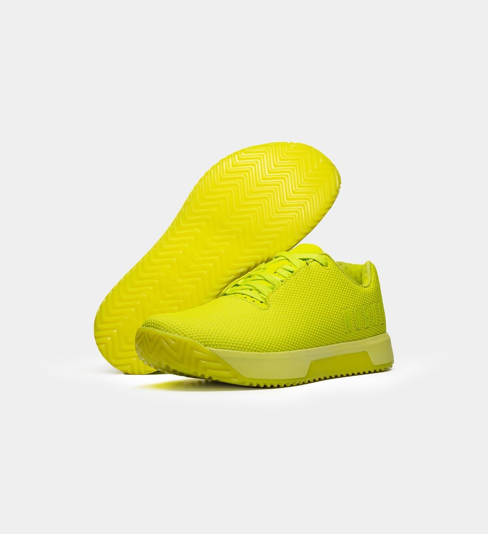 Men NOBULL Neon IMPACT Training Shoes Neon Lime | OWKZT-5713