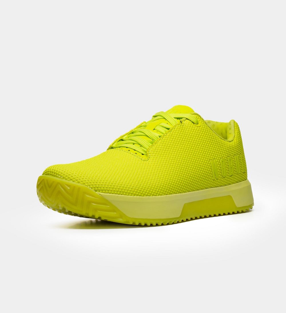 Men NOBULL Neon IMPACT Training Shoes Neon Lime | OWKZT-5713