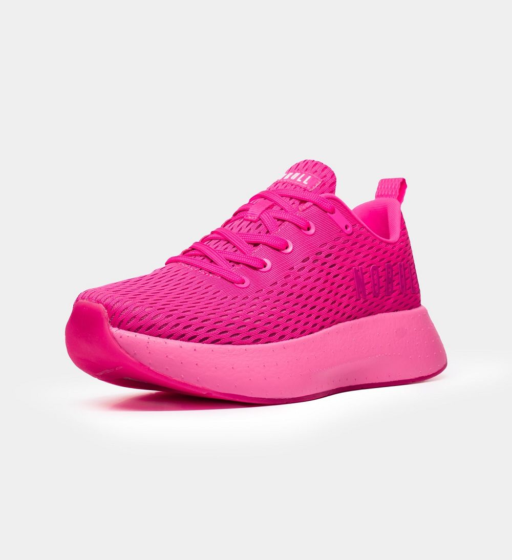 Men NOBULL Neon JOURNEY Running Shoes Neon Pink | LQHEC-9532