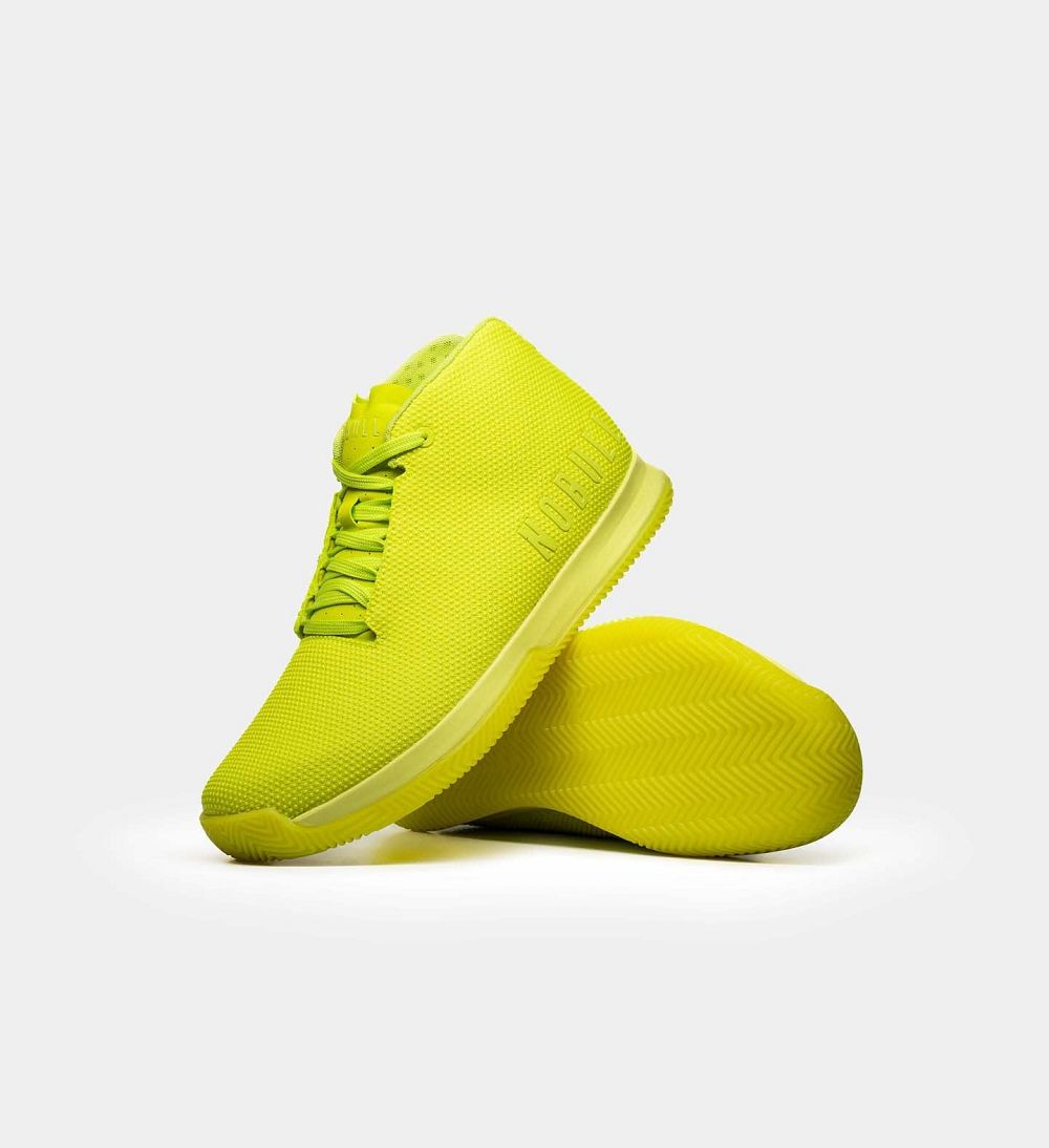 Men NOBULL Neon Mid Court Training Shoes Neon Lime | VRAIP-1630