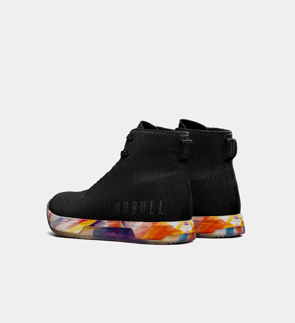 Men NOBULL Pride High-Top IMPACT Training Shoes Rainbow Black | QSEJZ-0536