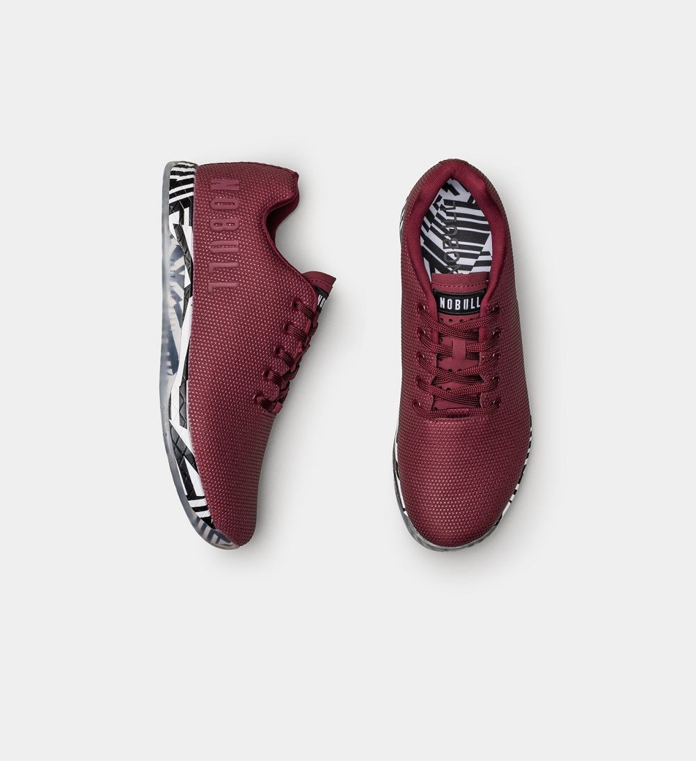 Men NOBULL Printed OUTWORK Training Shoes Cabernet Zebra | DBRCF-6042