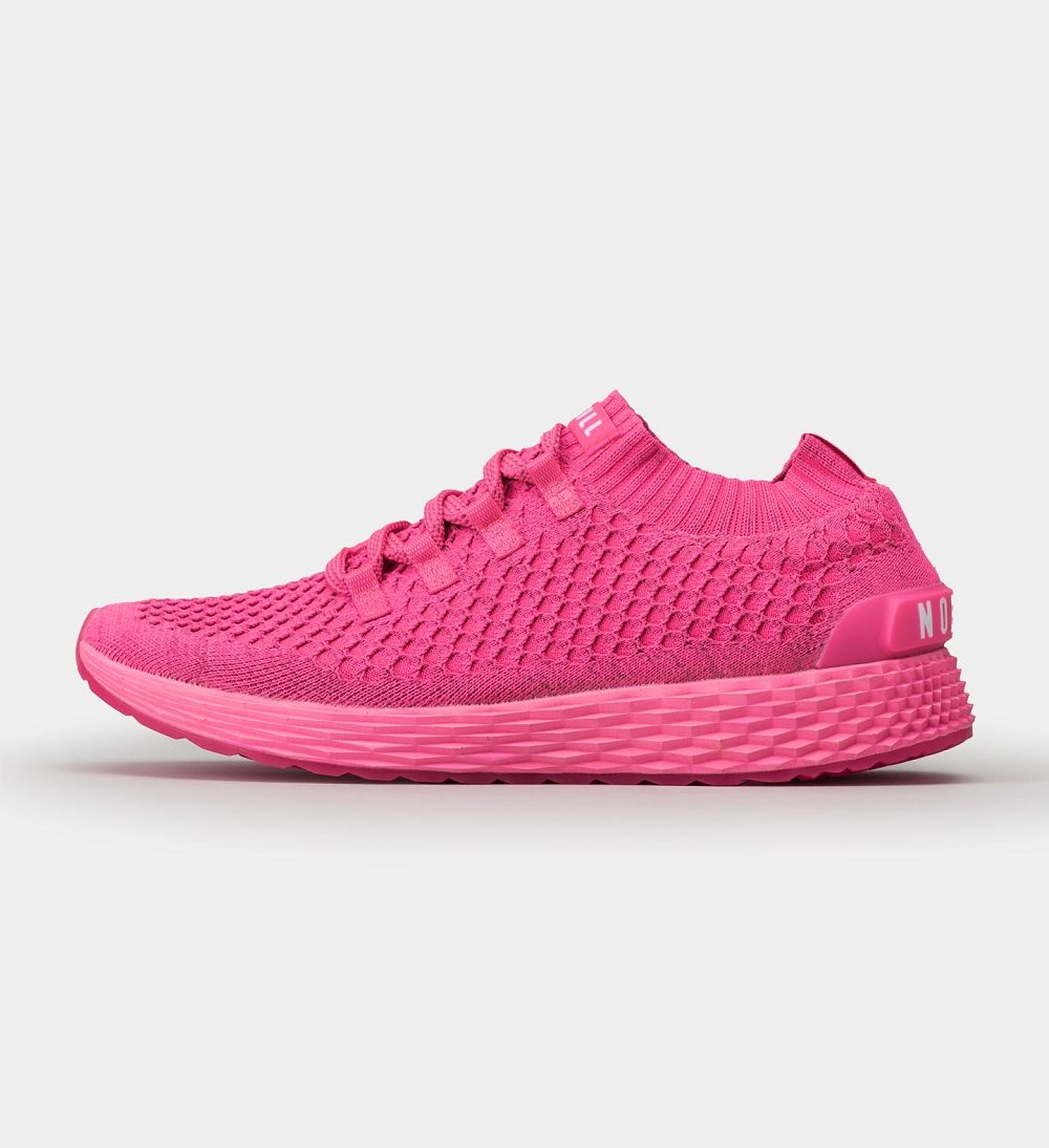 Men NOBULL Reflective ASPIRE Running Shoes Neon Pink Reflective | DWYNC-4128