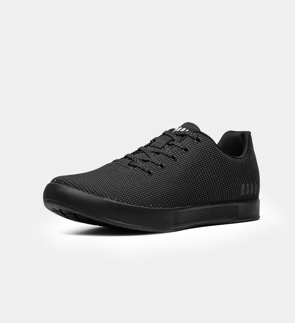 Men NOBULL Reflective Woven Cupsole Training Shoes Black Reflective | VSQZK-3910