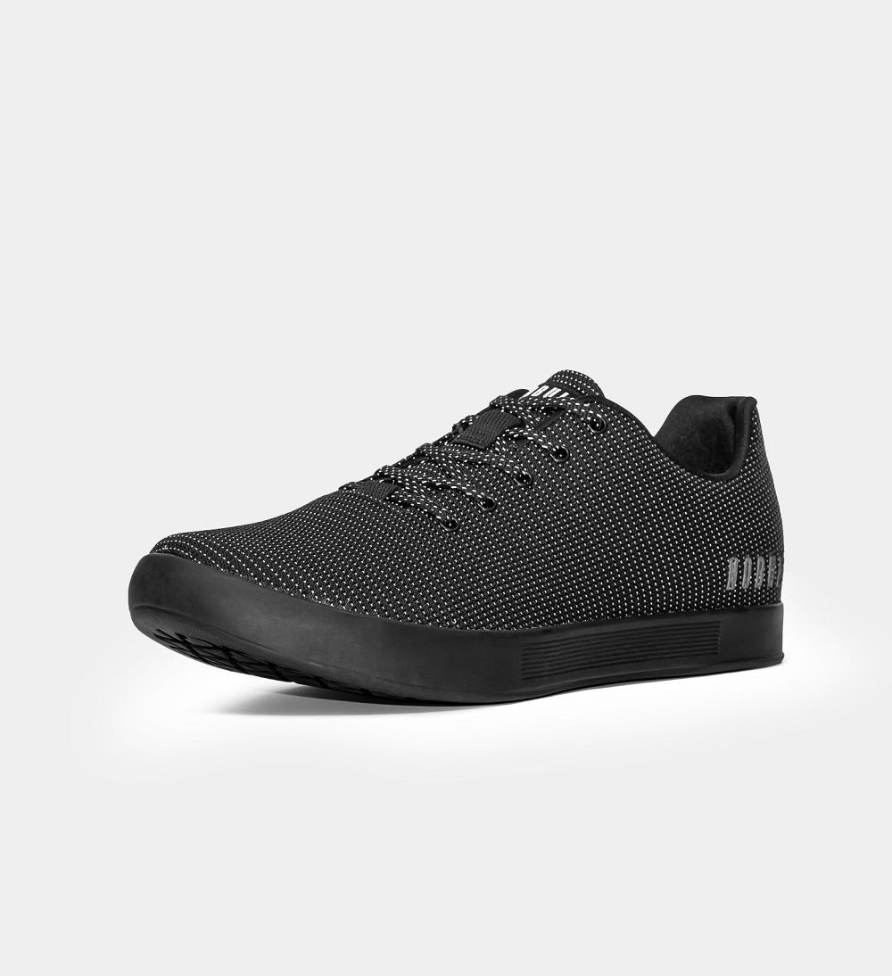 Men NOBULL Reflective Woven Cupsole Training Shoes Black Reflective | VSQZK-3910