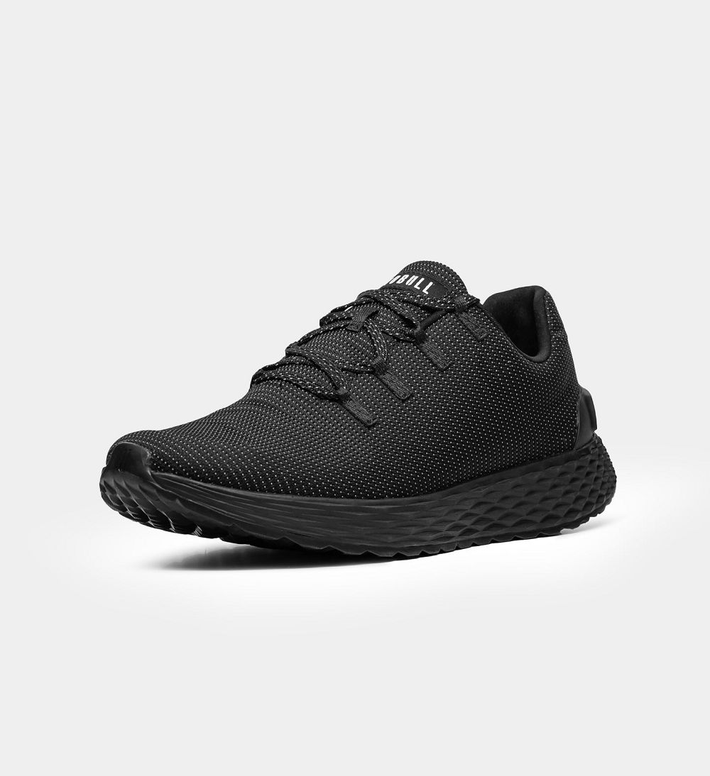 Men NOBULL Reflective Woven Running Shoes Black Reflective | NDEKS-9654