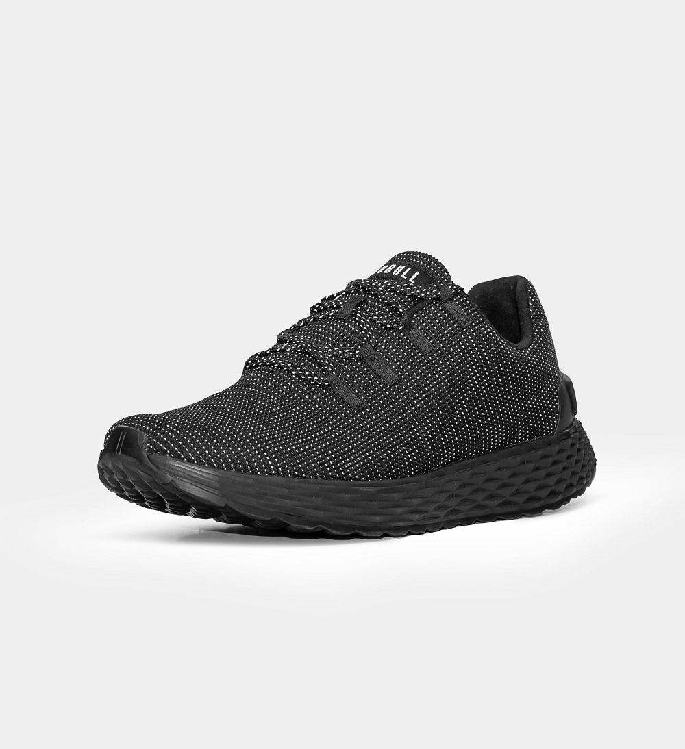 Men NOBULL Reflective Woven Running Shoes Black Reflective | NDEKS-9654