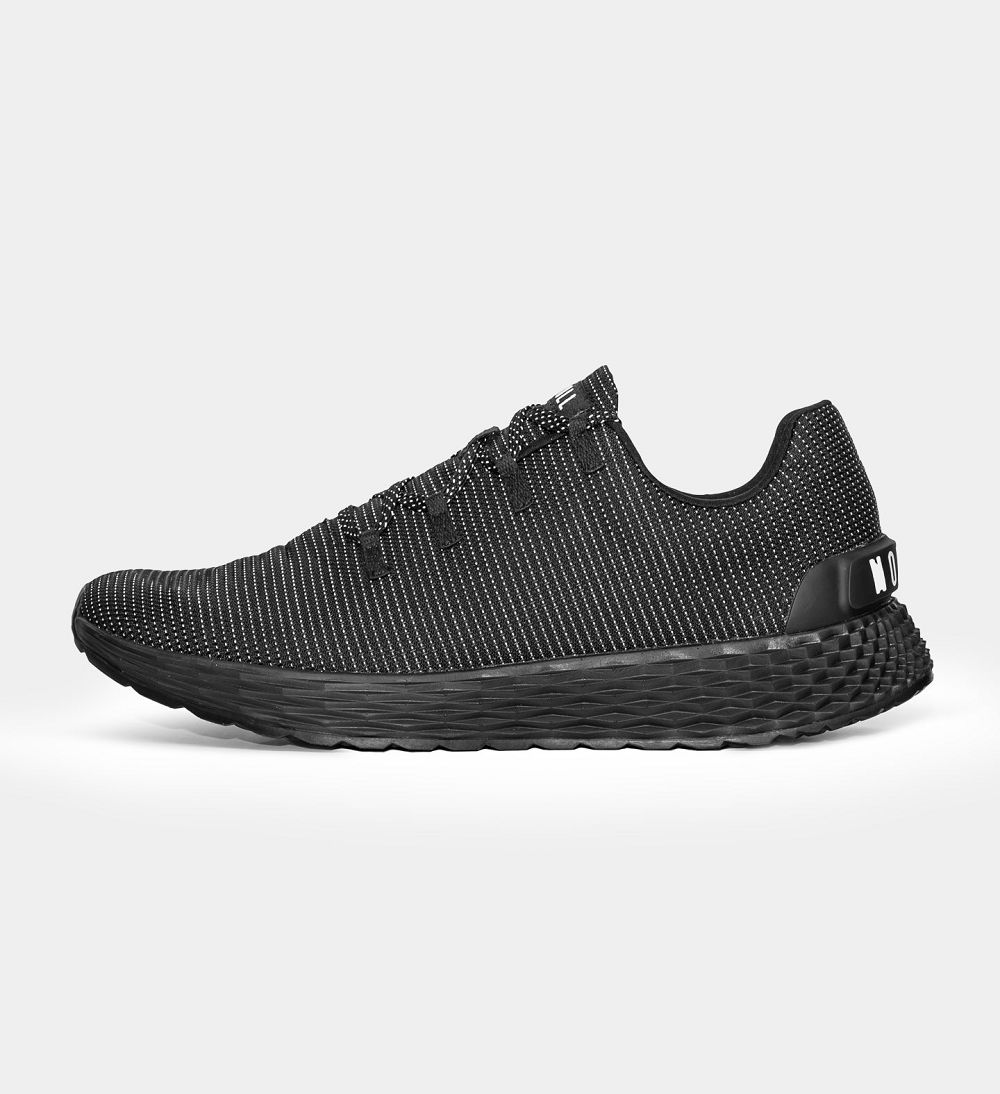 Men NOBULL Reflective Woven Running Shoes Black Reflective | NDEKS-9654