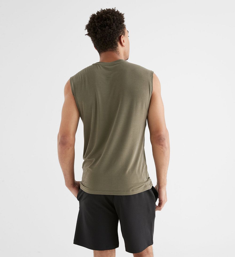 Men NOBULL Sleeveless Tanks Army Green | LGSDO-7460