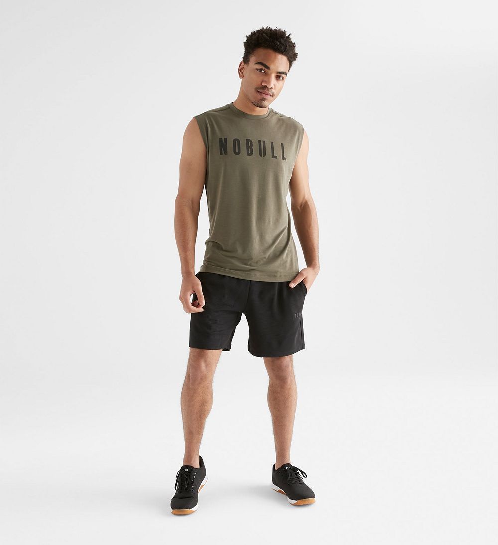 Men NOBULL Sleeveless Tanks Army Green | LGSDO-7460