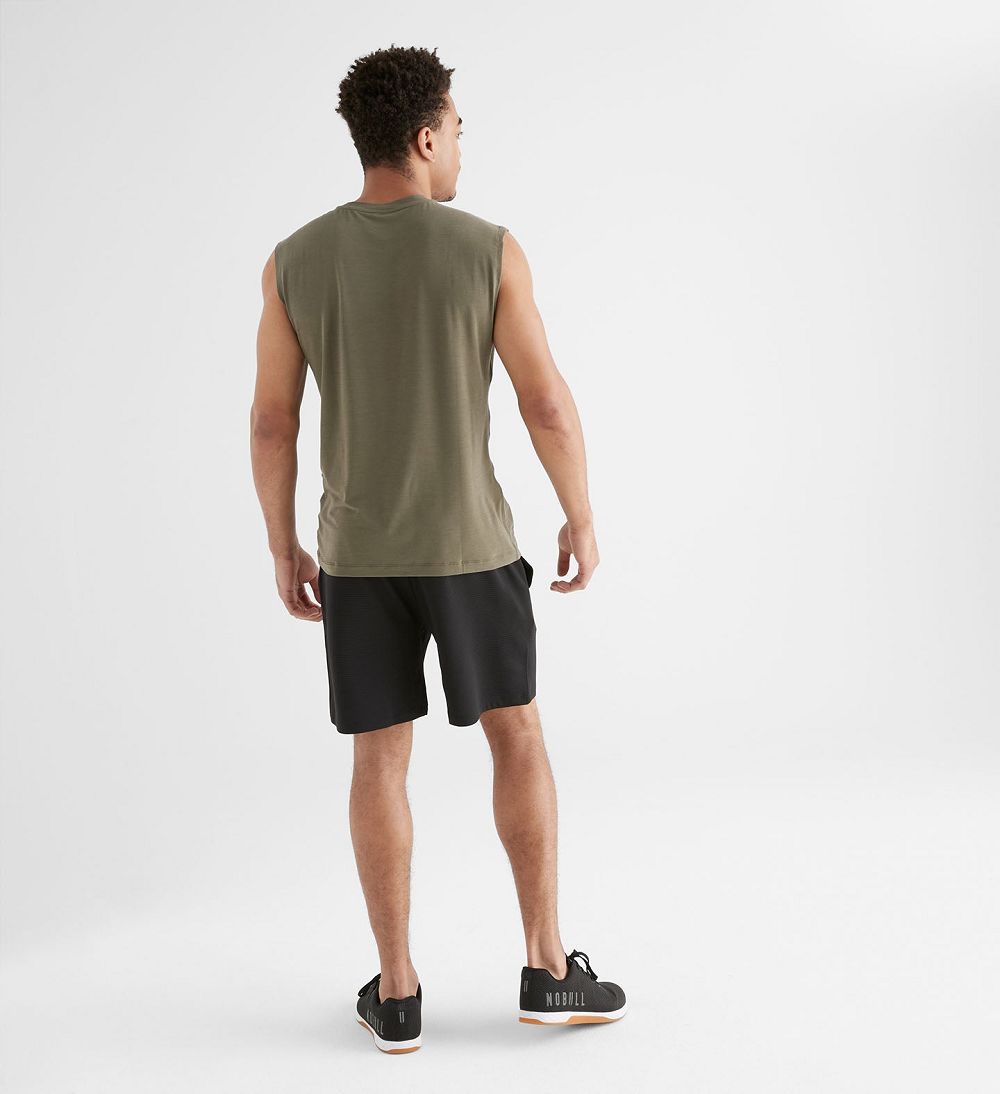 Men NOBULL Sleeveless Tanks Army Green | LGSDO-7460