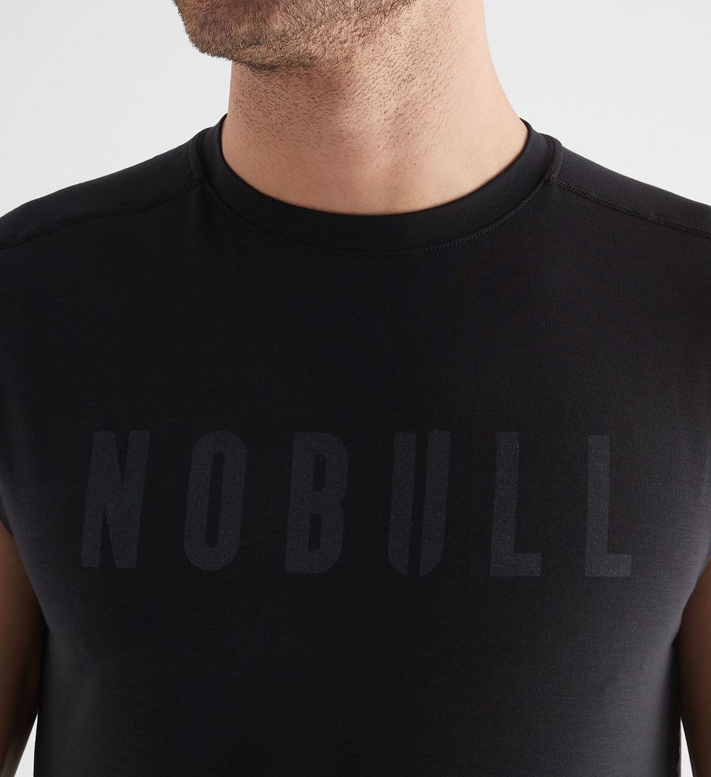 Men NOBULL Sleeveless Tanks Black | OKARE-5704