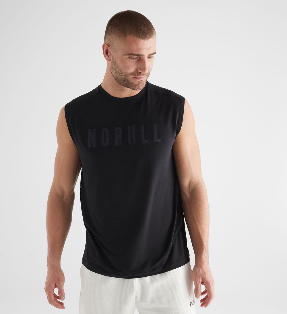 Men NOBULL Sleeveless Tanks Black | OKARE-5704