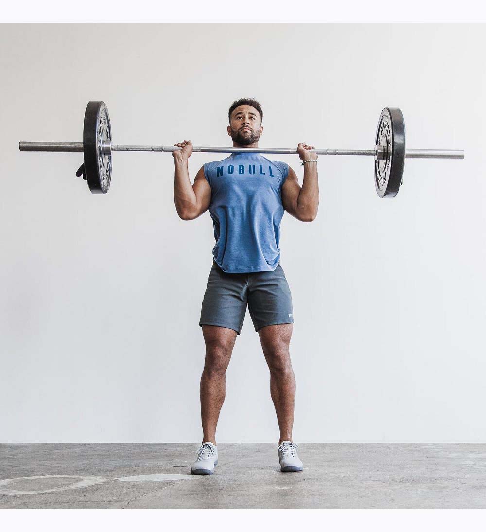 Men NOBULL Sleeveless Tanks Coastal Blue | XOLQC-4710