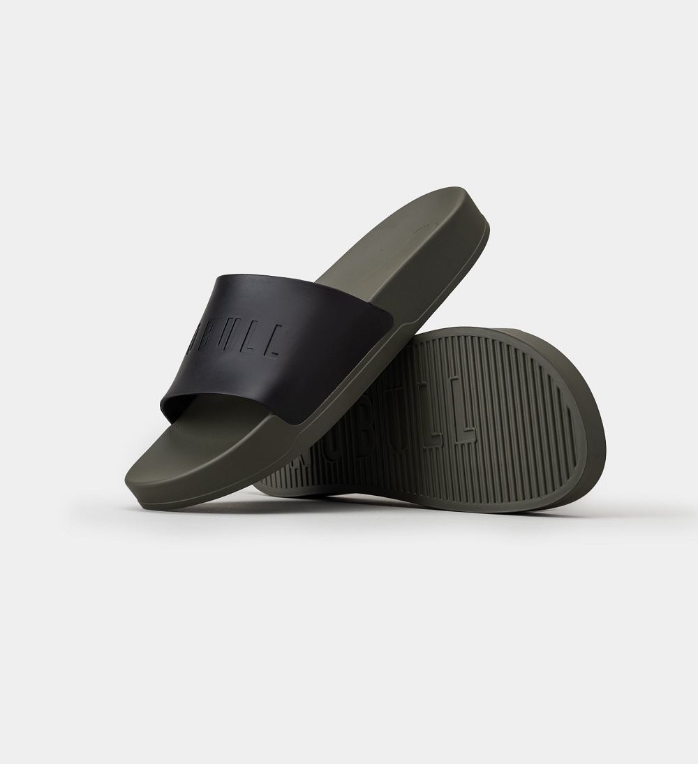 Men NOBULL Slides Black Ivy | QLBRC-9476