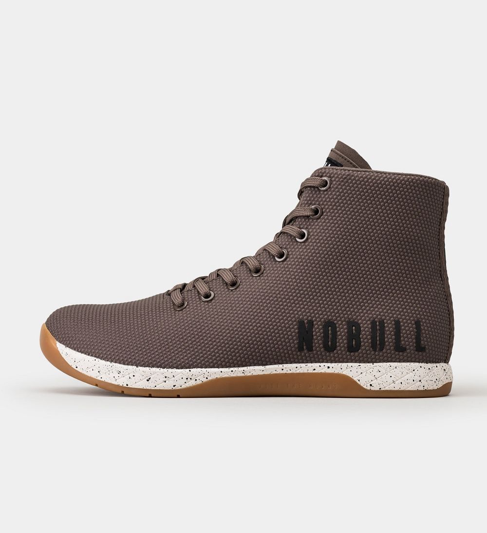 Men NOBULL Speckle High-Top OUTWORK Training Shoes Chestnut | ZACSK-6542