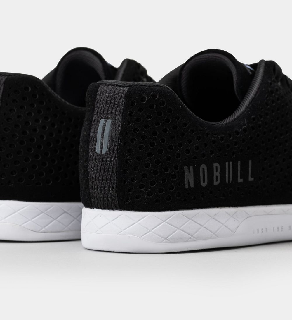 Men NOBULL Suede Training Shoes Black White | JXLQC-3124