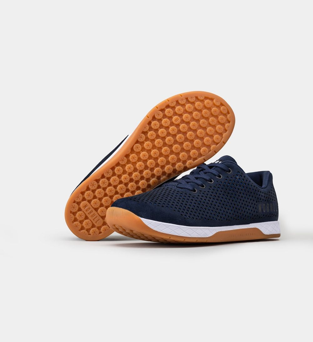 Men NOBULL Suede Training Shoes Navy | RZFYT-8709