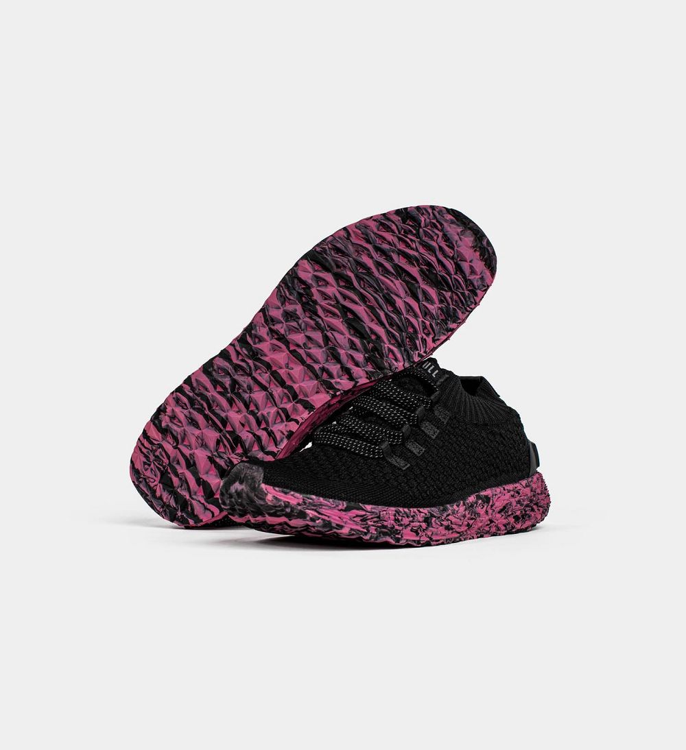 Men NOBULL Swirl ASPIRE Running Shoes Black Pink Swirl | KBLFT-1568