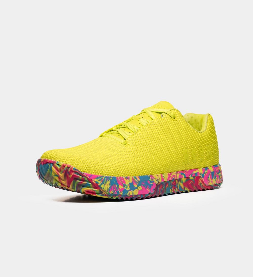 Men NOBULL Swirl IMPACT Training Shoes Neon Lime Swirl | EJXIP-0934