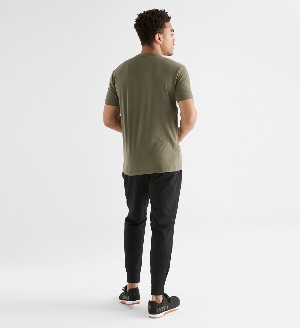 Men NOBULL T-Shirt Army Green | DKGEL-4213