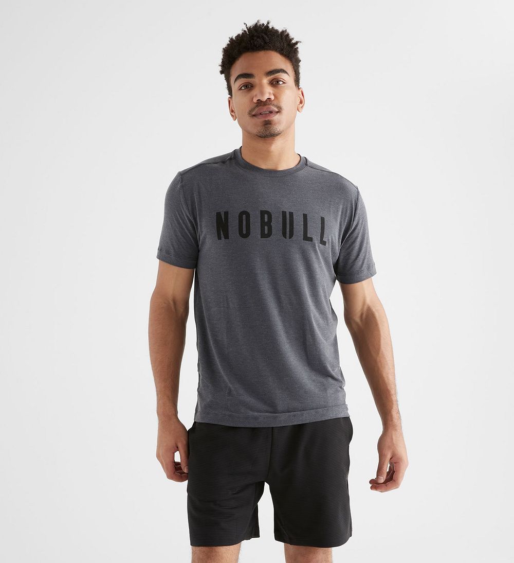 Men NOBULL T-Shirt Charcoal | QIOLE-9318