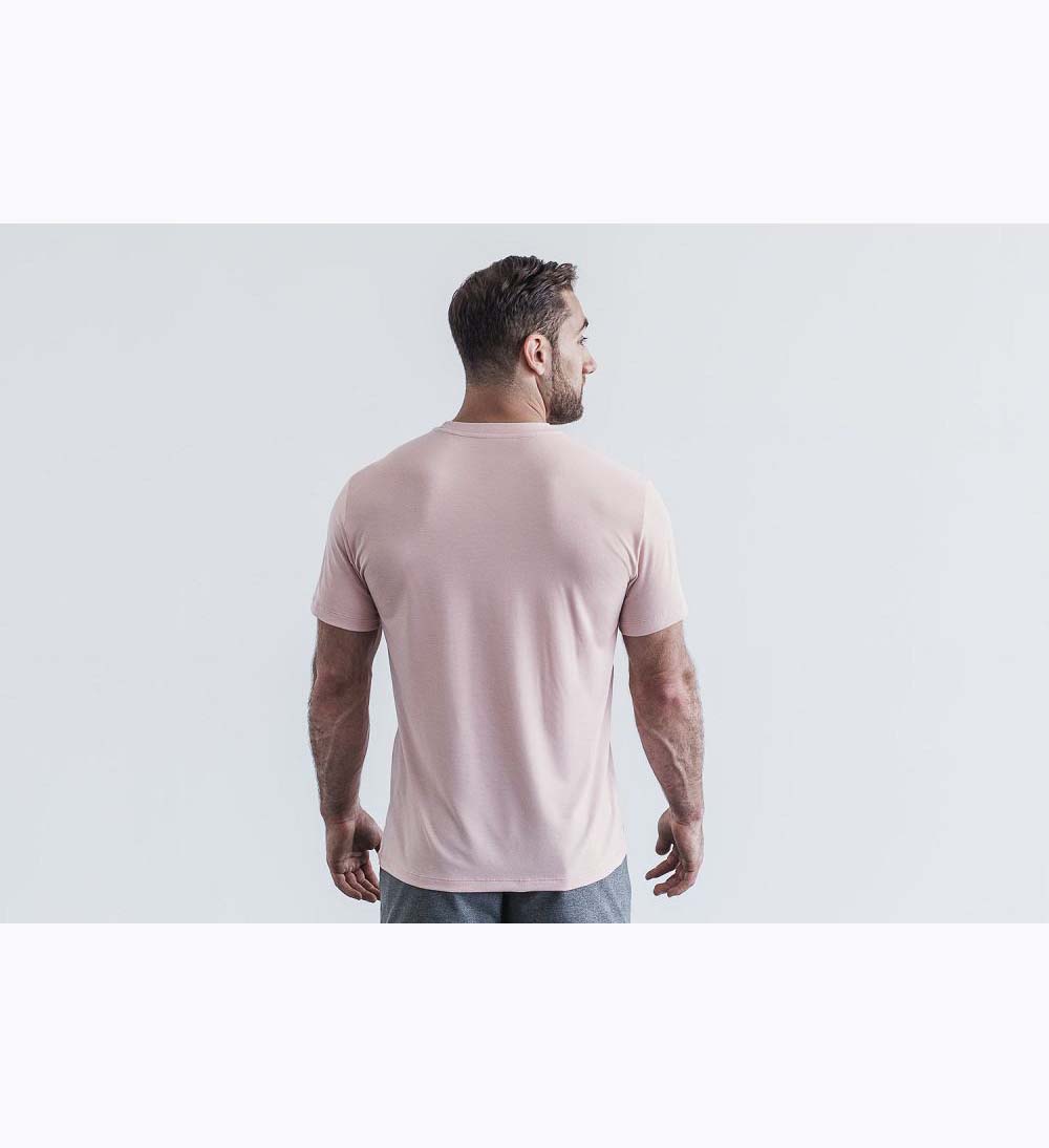 Men NOBULL T-Shirt Dusty Rose | HNOLU-5917