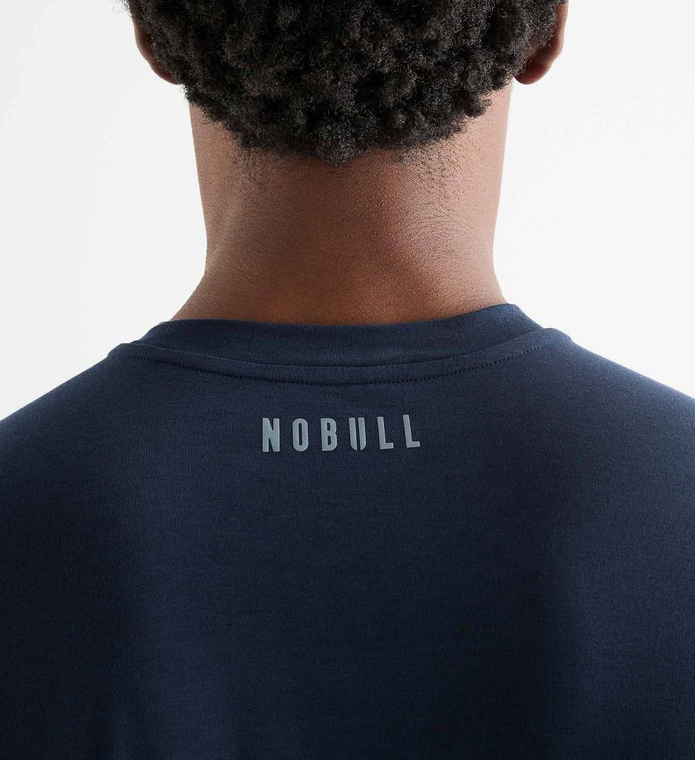 Men NOBULL T-Shirt Night Navy | QYUCX-8019