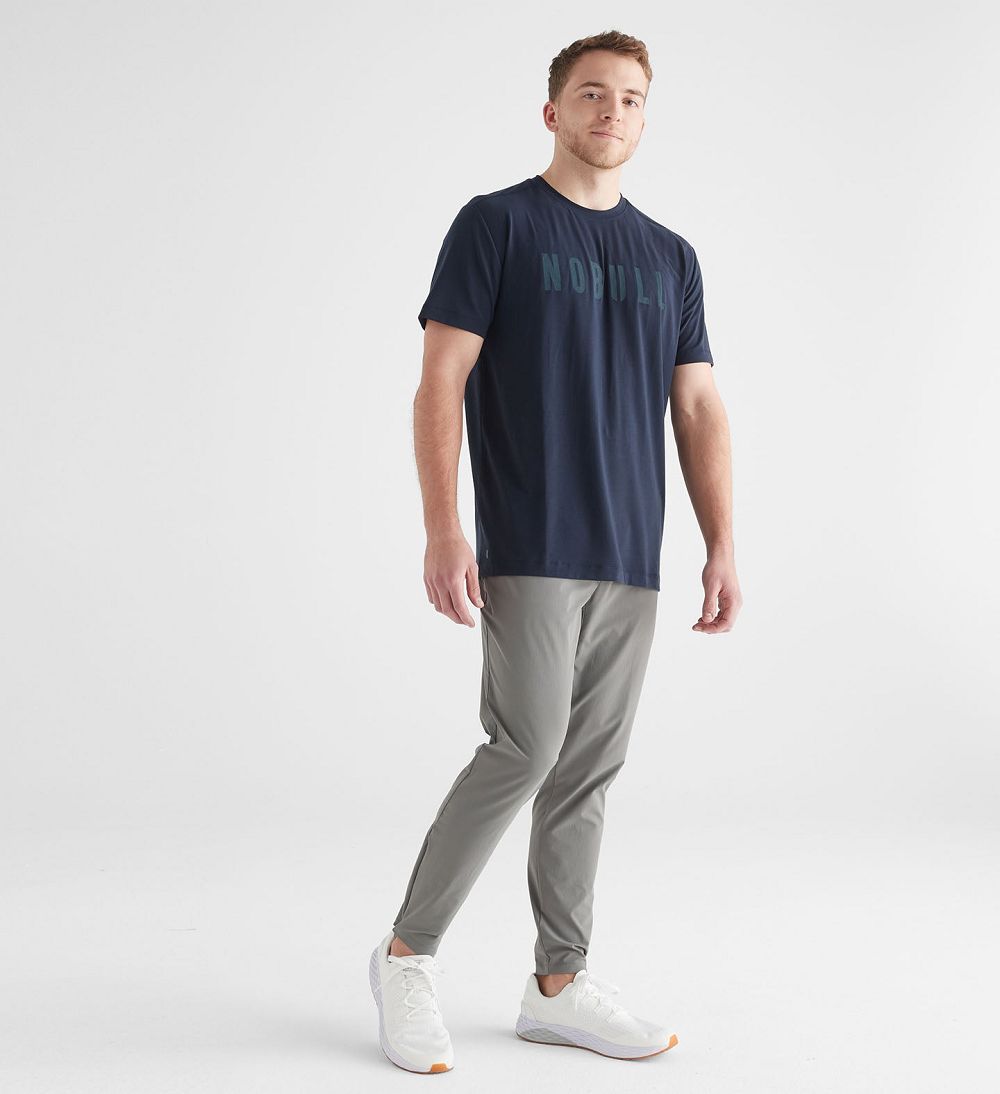 Men NOBULL T-Shirt Night Navy | TZPFW-0341