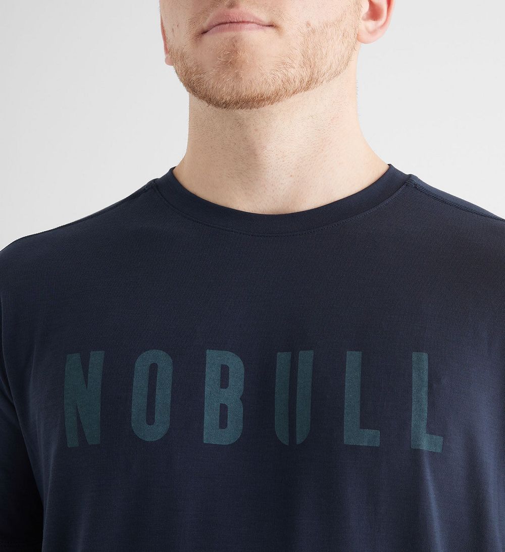 Men NOBULL T-Shirt Night Navy | TZPFW-0341