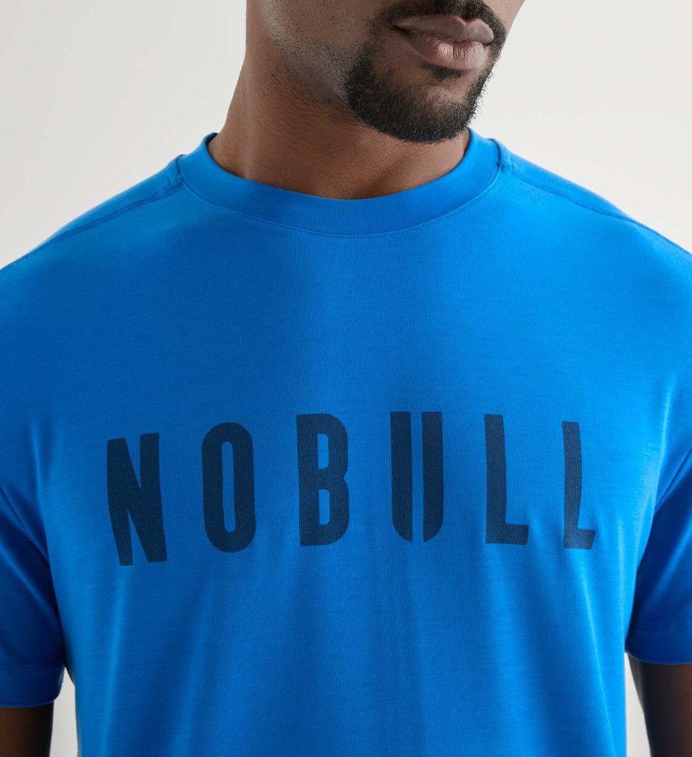 Men NOBULL T-Shirt Vivid Blue | SOFYG-6483