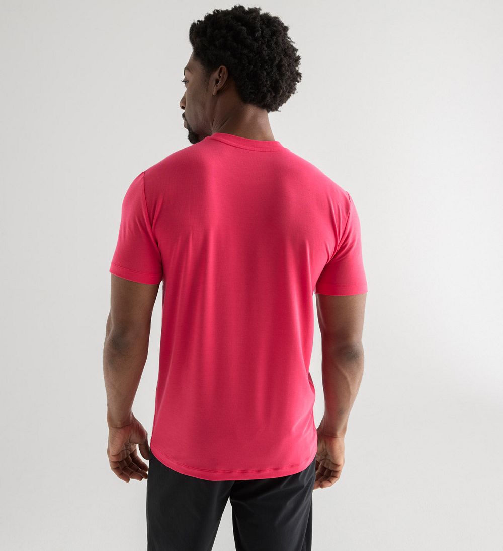 Men NOBULL T-Shirt Vivid Pink | ULVPO-1632