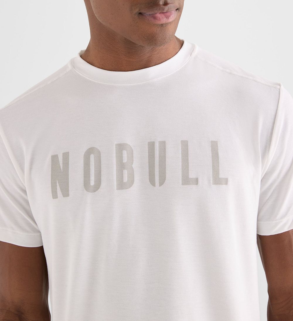 Men NOBULL T-Shirt White | JDTVL-3490