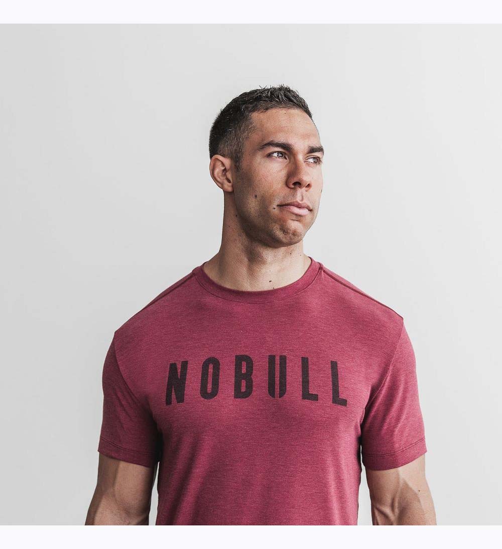 Men NOBULL T-Shirt Wine | LYUQR-2158